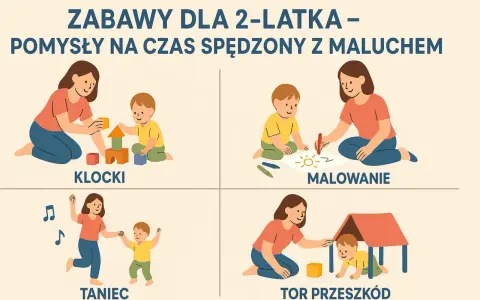 Zabawy dla 20 miesięcznego dziecka: budowanie z klocków, malowanie, taniec i tor przeszkód.