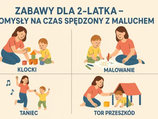 Zabawy dla 20 miesięcznego dziecka: budowanie z klocków, malowanie, taniec i tor przeszkód.